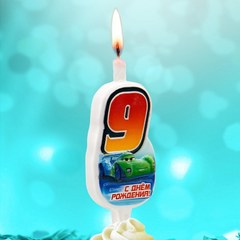 Свеча "9" Тачки, 10 см.