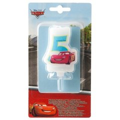 Свеча "5" Весёлые Тачки, 6 см.
