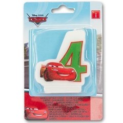 Свеча "4" Весёлые Тачки, 6 см.