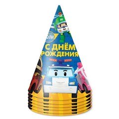 Колпачки "Вперёд,Робокар Поли " 6 шт.