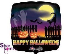Фольгированный Квадрат "Счастливого Хеллоуина" (Happy Helloween)