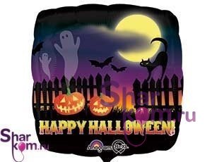 Фольгированный Квадрат "Счастливого Хеллоуина" (Happy Helloween)