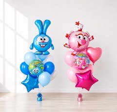 Композиция из шаров "Радужные Смешарики"