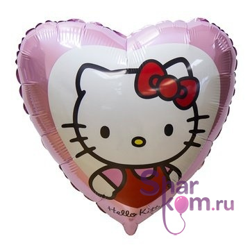 Фольгированное сердце "Улыбчивый Китти (Kitty)"