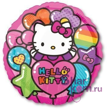 Фольгированный круг "Яркие Хеллоу Китти (Hello Kitty)"