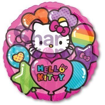 Фольгированный круг "Яркие Hello Kitty"