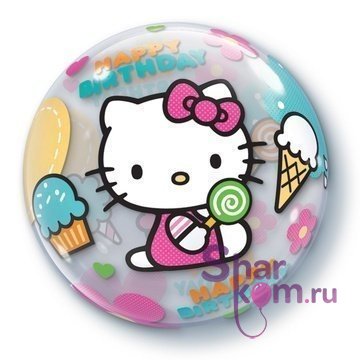 Шар баблс "Котёнок с мороженым"