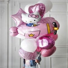 Композиция из шаров "Весёлый Хеллоу Китти (Hello Kitty)"