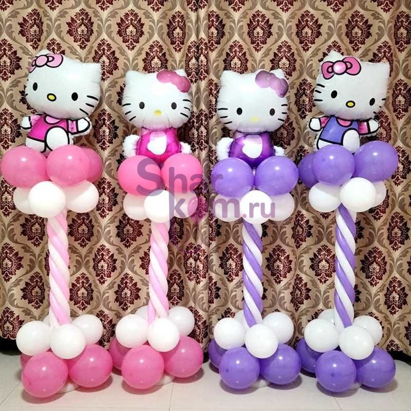 Композиция из шаров "Hello Kitty в сборе"
