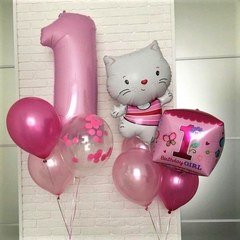 Композиция из шаров "Розовое конфетти"