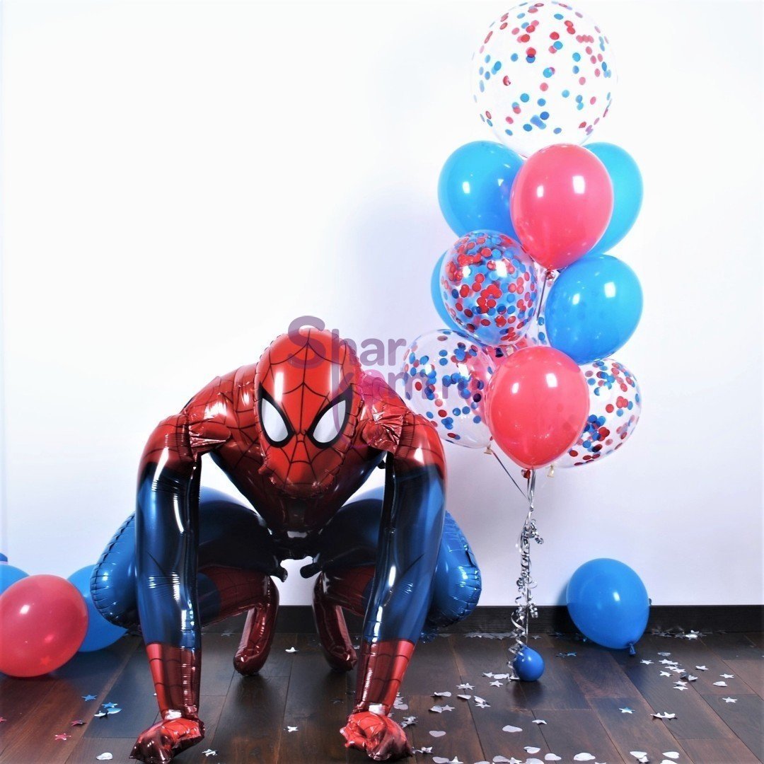 Композиция из шаров "Человек-паук и воздушные шары"