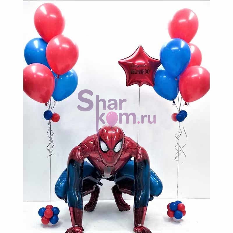 Композиция из шаров "Человек-паук и звезда"