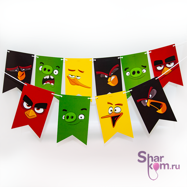 Гирлянда "Энгри Бердс (Angry Birds)" 1,8 м.