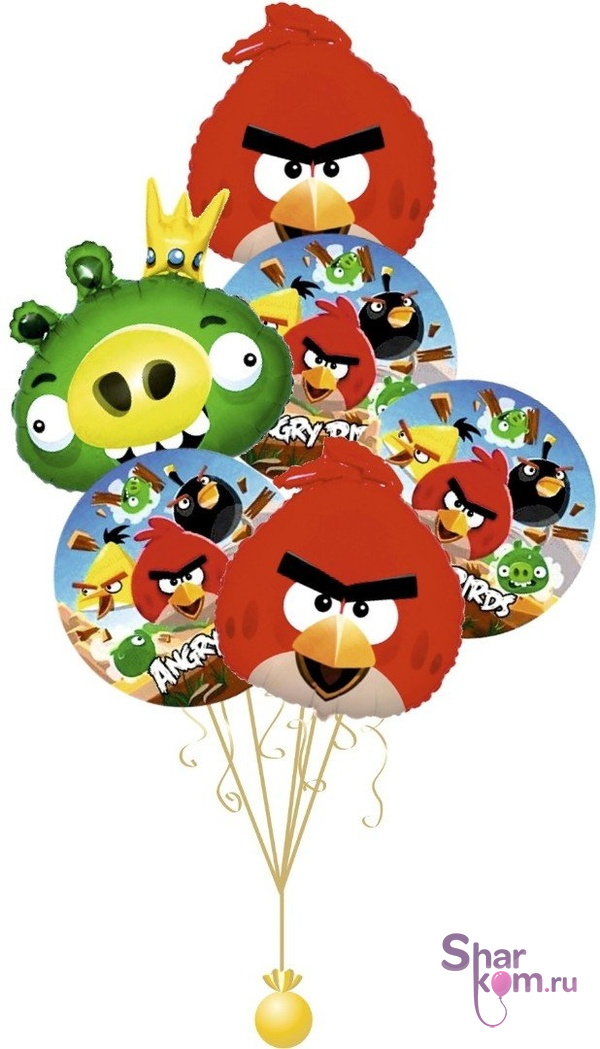 Композиция из шаров "Энгри Бердс (Angry Birds)"