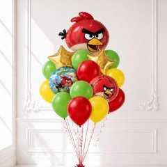Композиция из шаров "Весёлые Энгри Бердс (Angry Birds)"