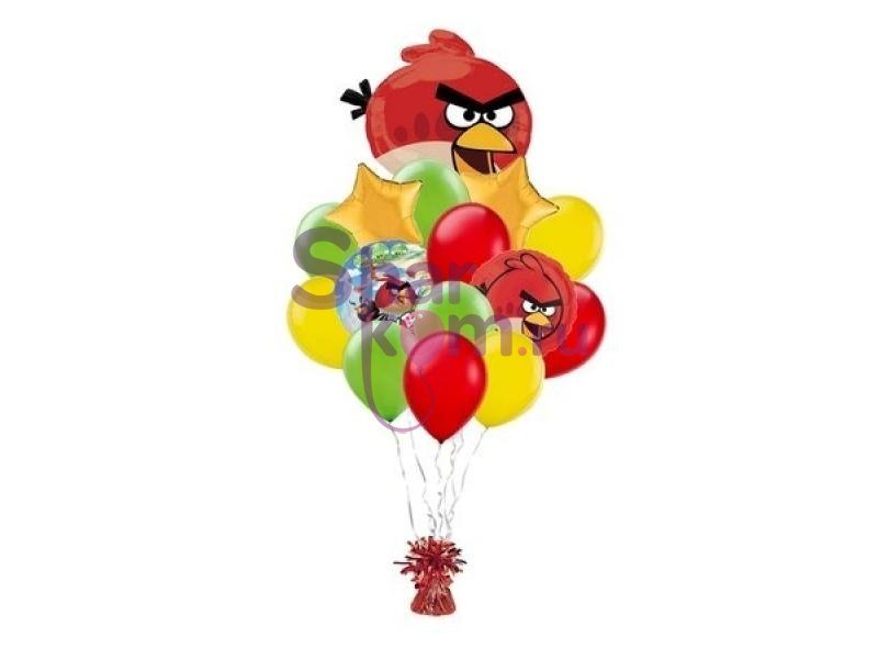 Композиция из шаров "Весёлые Angry Birds"