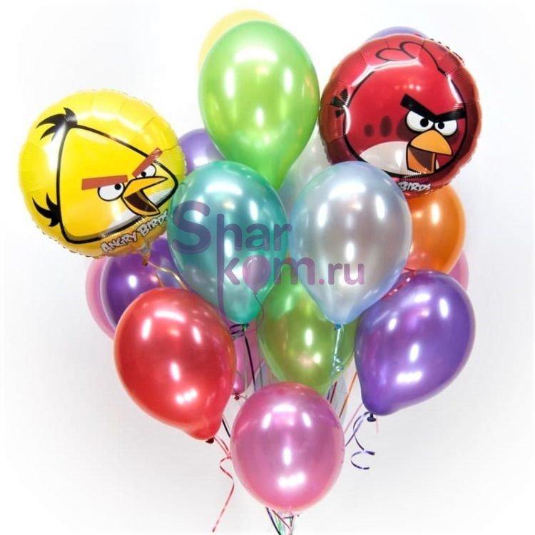 Композиция из шаров "Angry Birds вперёд"