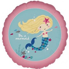 Фольгированный круг "Стань русалкой (Be a mermaid)"