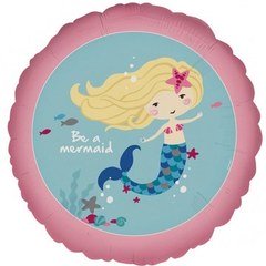 Фольгированный круг "Стань русалкой (Be a mermaid)"