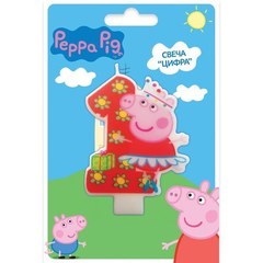 Свеча 1 "Свинка Пеппа" 8 см.