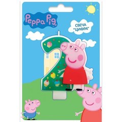 Свеча 2 "Свинка Пеппа" 8 см.