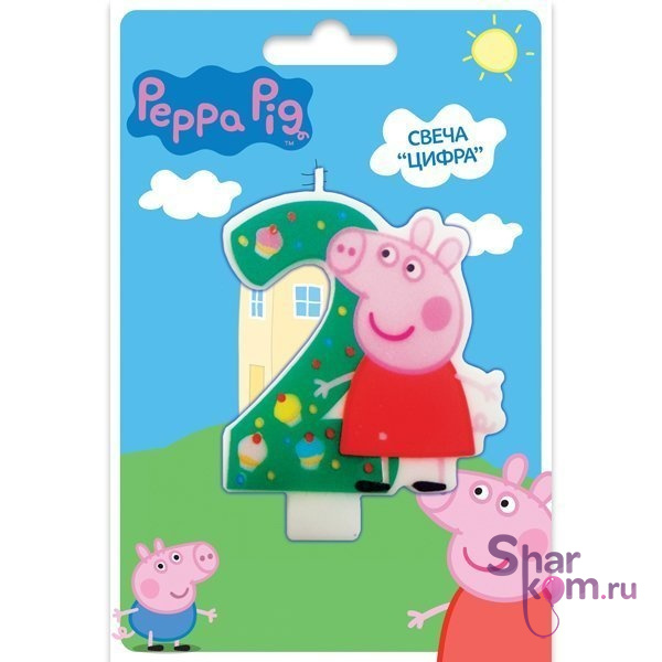 Свеча 2 "Свинка Пеппа" 8 см.