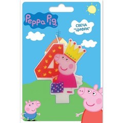 Свеча 4 "Свинка Пеппа" 8 см.