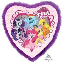 Фольгированное сердце с перьями "Мой Маленький Пони (My little Poni)"