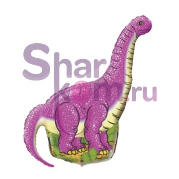 Шар фигура, Динозавр "Диплодок" - 109 см. розовый