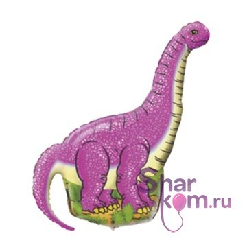 Шар фигура, Динозавр "Диплодок" - 109 см. розовый