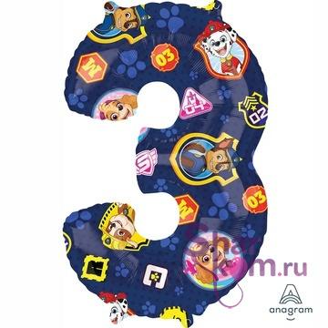 Цифра 3 "Щенячий патруль"