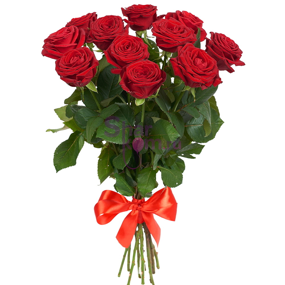 Букет из 11 красных роз, 50 см