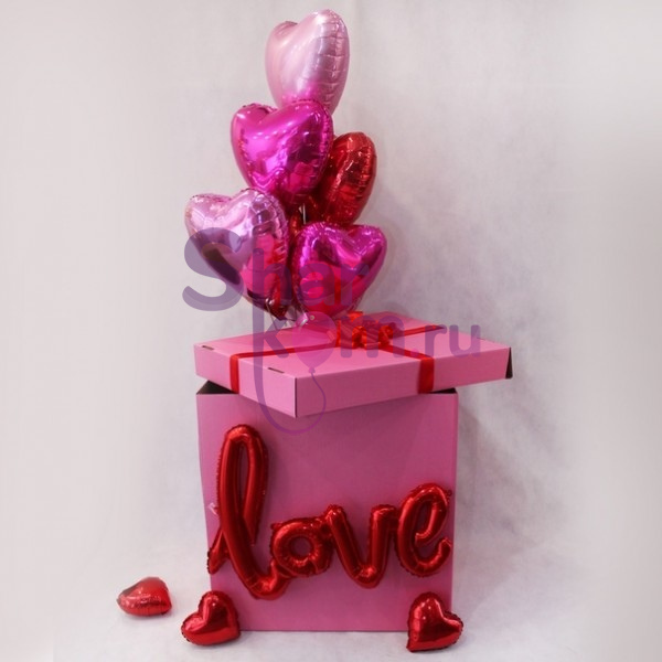 Коробка с шарами Сюрприз 3D "Love" Valentino