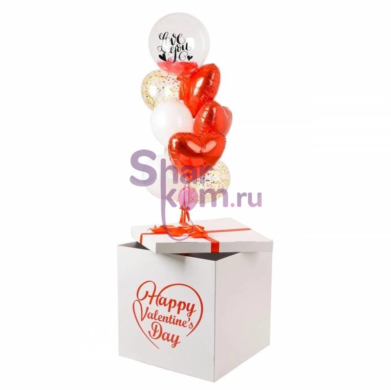Коробка с шарами Сюрприз "Happy" Valentino