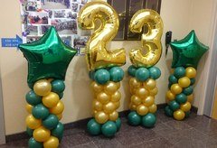 Стойки из воздушных шаров "23" со звездами (4 шт.)