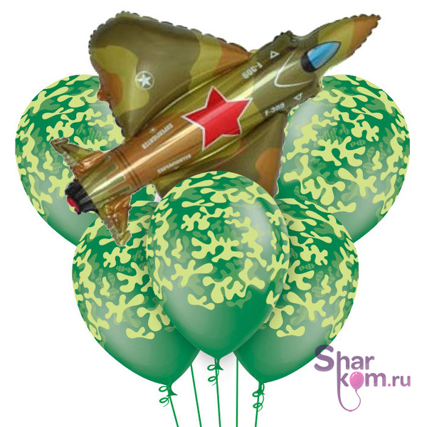 Композиция из шаров "Истребитель Миг"
