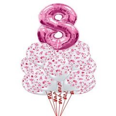 Композиция из шаров "С 8 Марта!" Фейерверк