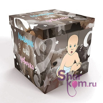 Коробка с шарами Сюрприз 3Д "Мальчик или Девочка"