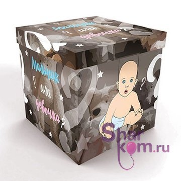 Коробка с шарами Сюрприз 3Д "Мальчик или Девочка"