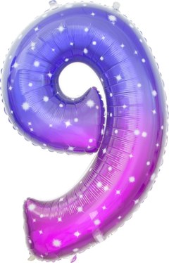 "Цифра 9", Сияющий космос, Сиреневый, Градиент