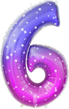 "Цифра 6", Сияющий космос, Сиреневый, Градиент
