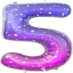 "Цифра 5", Сияющий космос, Сиреневый, Градиент