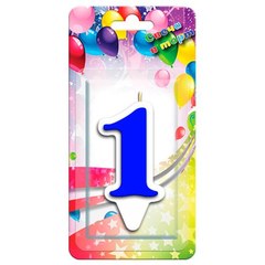Свеча "Цифра 1" Белая окантовка, 9 см