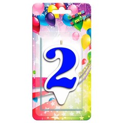 Свеча "Цифра 2" Белая окантовка, 9 см