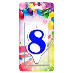 Свеча "Цифра 8" Белая окантовка, 9 см