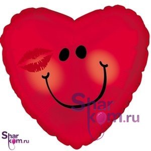Фольгированная Мини-фигура "Сердце с поцелуем"