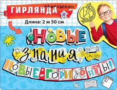 Гирлянда "Новые знания-новые горизонты!", 250 см.