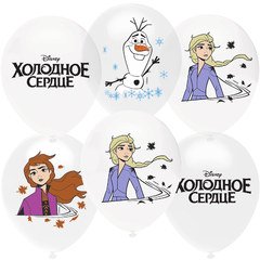 Воздушный Шар 30 см "Холодное сердце" Ассорти  (белый, прозрачный)