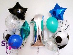 Композиция из шаров "Футбол с цифрой"