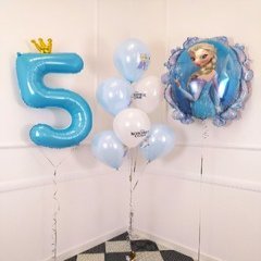 Композиция из шаров "Зеркало Эльзы" Цифра с короной